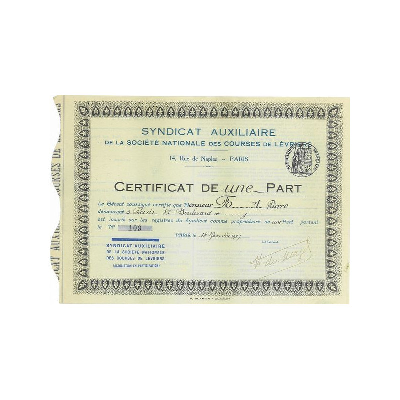 Syndicat Auxiliaire de la Société Nationale des Courses de Lévriers