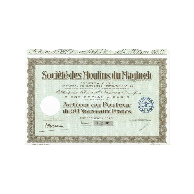 Sté des Moulins du Maghreb (Act 50 NF)