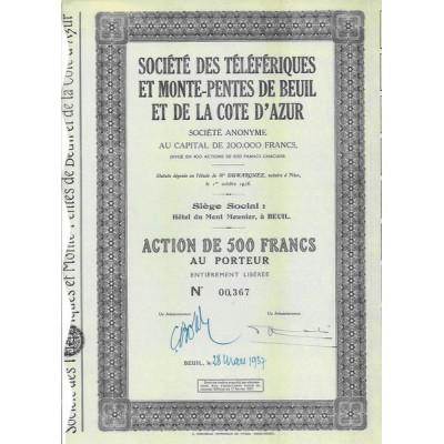 Sté des Téléfériques et Monte-Pentes de Beuil et de la Côte d'Azur