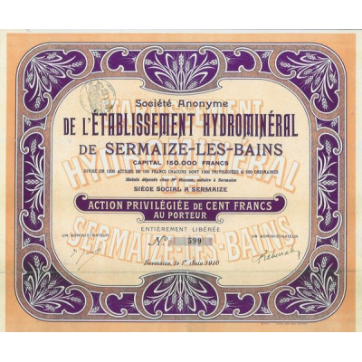 S.A. de l'Ets Hydrominéral de Sermaize-les-Bains