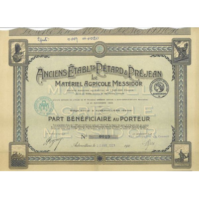 Anc Ets Pétard & préjean - Le Matériel Agricole Messidor (PB)