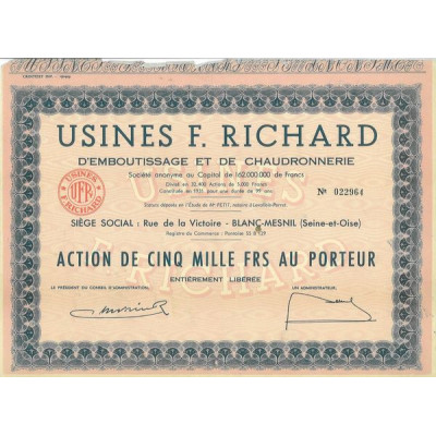 Usines F. Richard d'Emboutissage et de Chaudronnerie