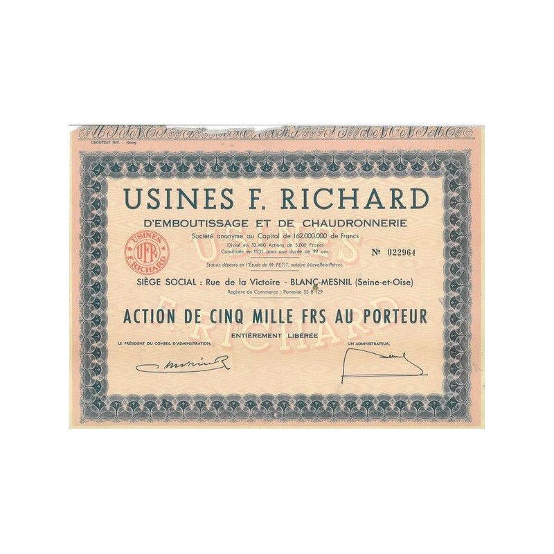 Usines F. Richard d'Emboutissage et de Chaudronnerie