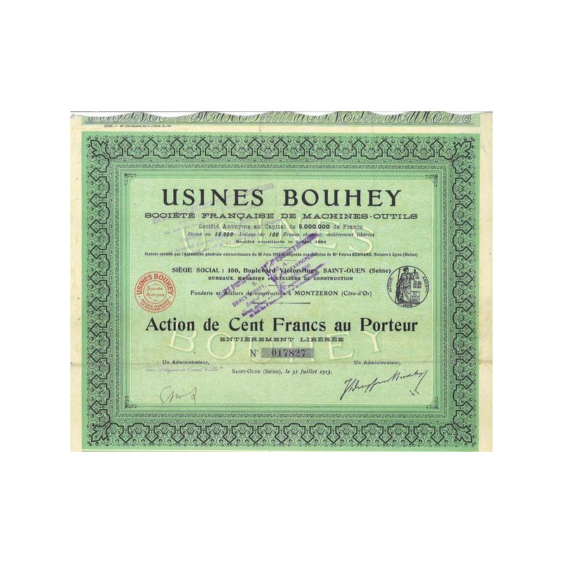 Usines Bouhey - Sté Française de Machines-Outils