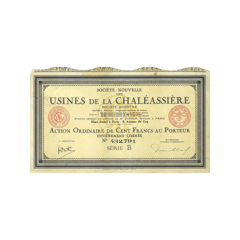 Sté Nlle des Usines de la Chaléassière