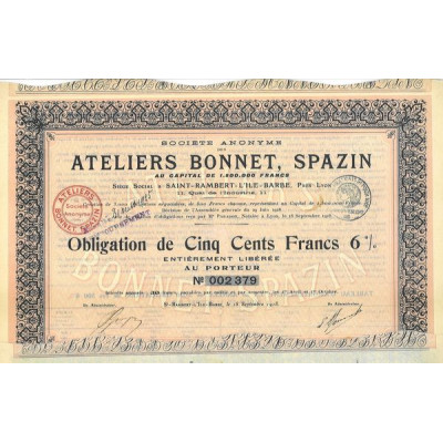 S.A. des Ateliers Bonnet. Spazin