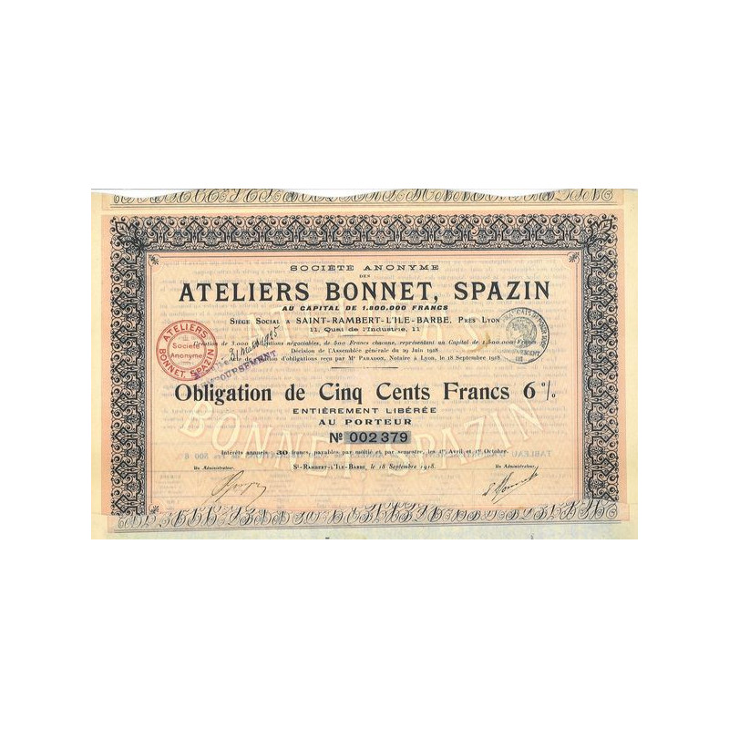 S.A. des Ateliers Bonnet. Spazin