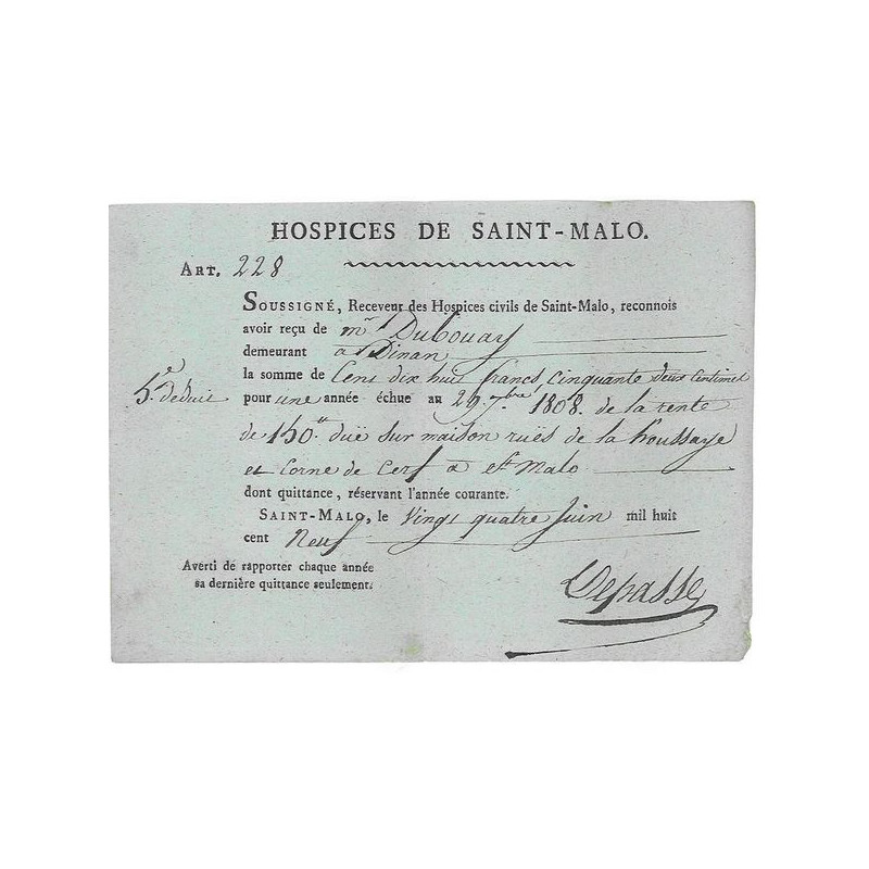 Hospices de Saint-Malo - Rente 2