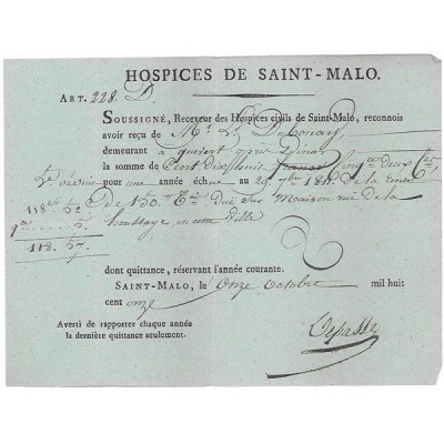 Hospices de Saint-Malo - Rente 4