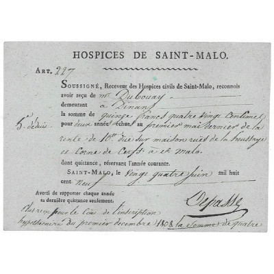 Hospices de Saint-Malo - Rente 5