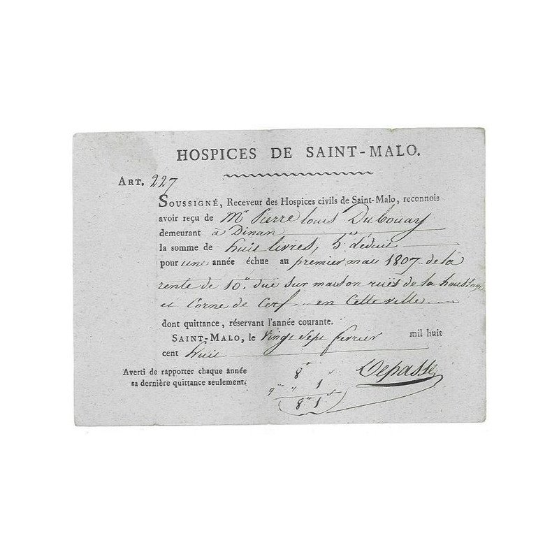 Hospices de Saint-Malo - Rente 6