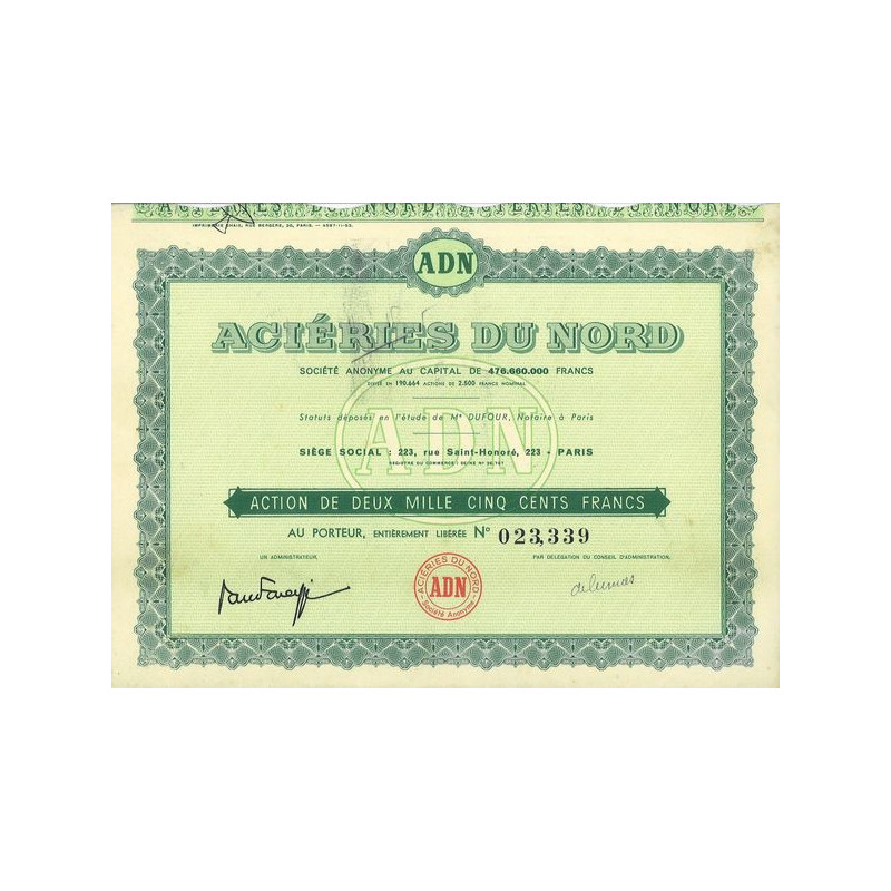 Aciéries du Nord (Act 2500 F)