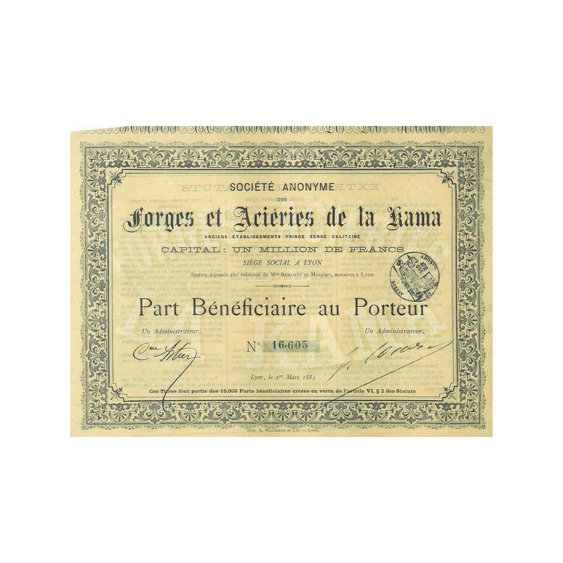 S.A. des Forges et Aciéries de la Kama - Anc Ets Prince Serge Galitzine (PB)