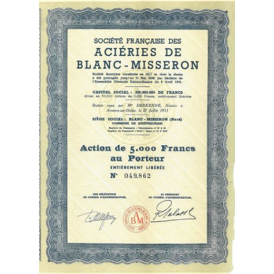 Sté Française des Aciéries de Blanc-Misseron (Act 5000 F)