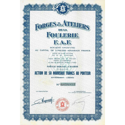 Forges & Ateliers de la Foulerie F.A.F.