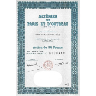 Aciéries de Paris et d'Outreau (Act 50 F)
