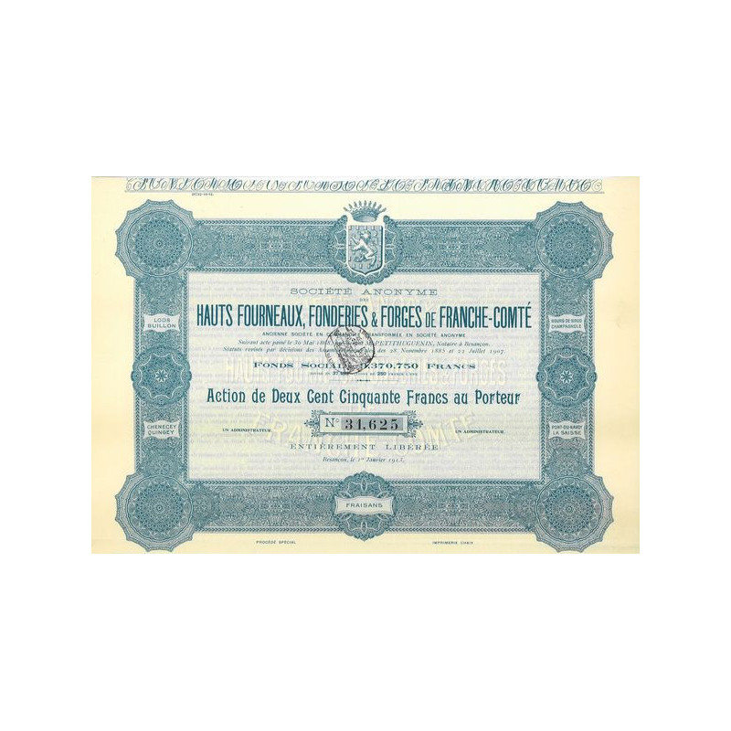 S.A. des Hauts-Fourneaux. Fonderies & Forges de Franche-Comté