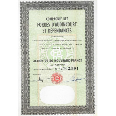 Cie des Forges d'Audincourt & Dépendances (Act 50 NF)
