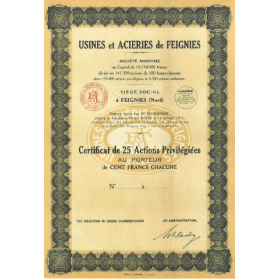 Usines et Aciéries de Feignies (blanquette)