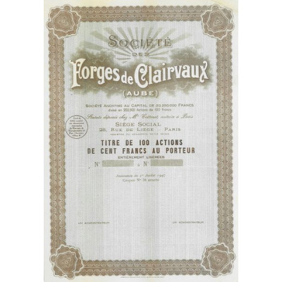 Sté des Forges de Clairvaux (Aube) (blanquette)