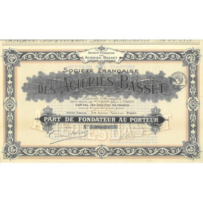 Sté Française des Aciéries Basset (PF)