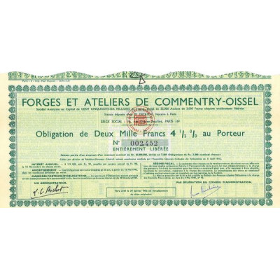 Forges et Ateliers de Commentry-Oissel (Obl 2000 F 4 1/2 %)