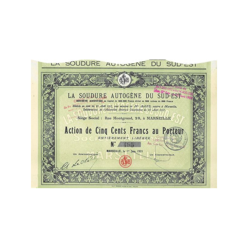 La Soudure Autogène du Sud-Est (1921)