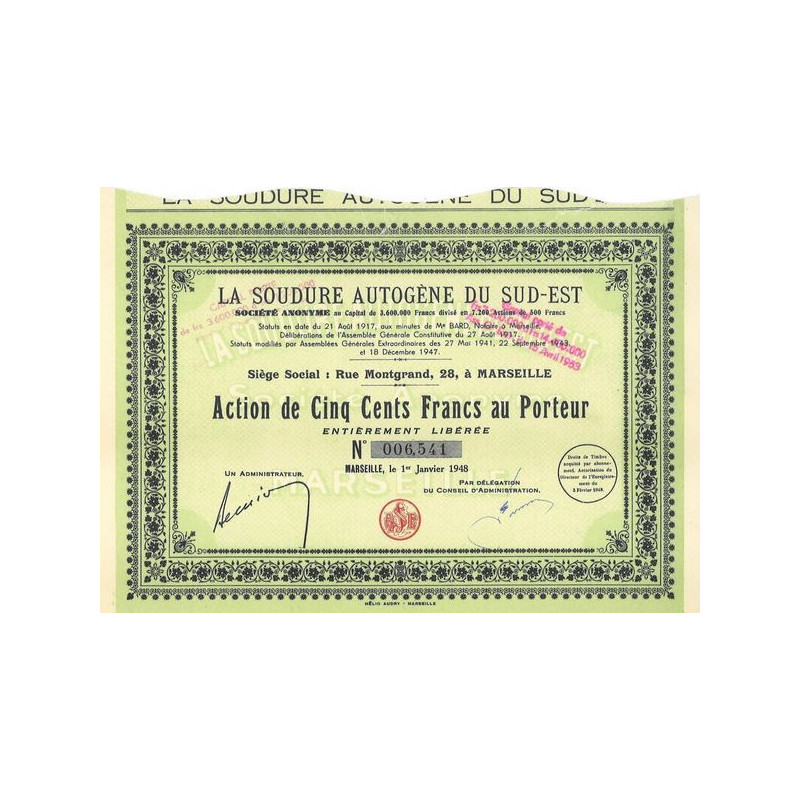 La Soudure Autogène du Sud-Est (1948)