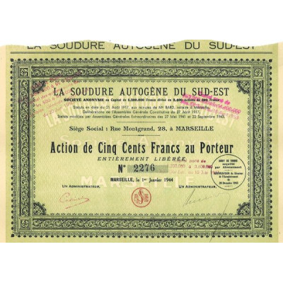 La Soudure Autogène du Sud-Est (1944)