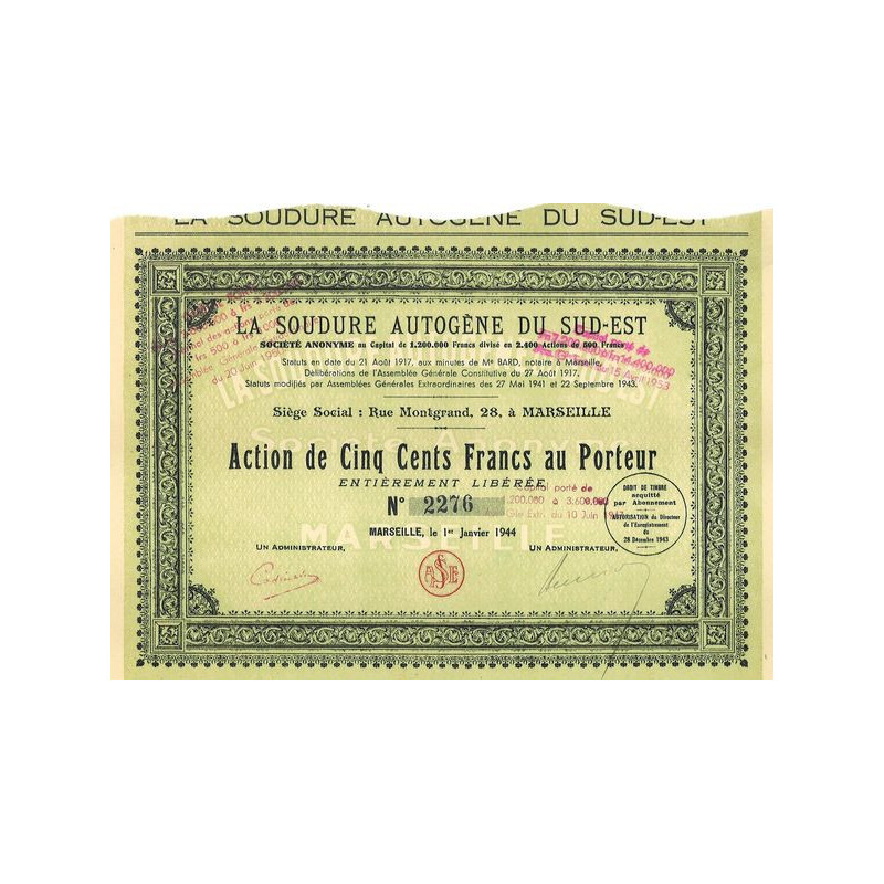 La Soudure Autogène du Sud-Est (1944)