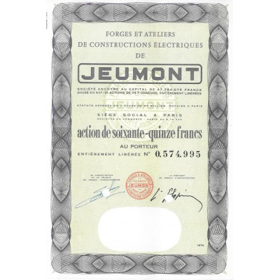 Forges et Ateliers de Constructions Electriques de Jeumont (Act 75 F)