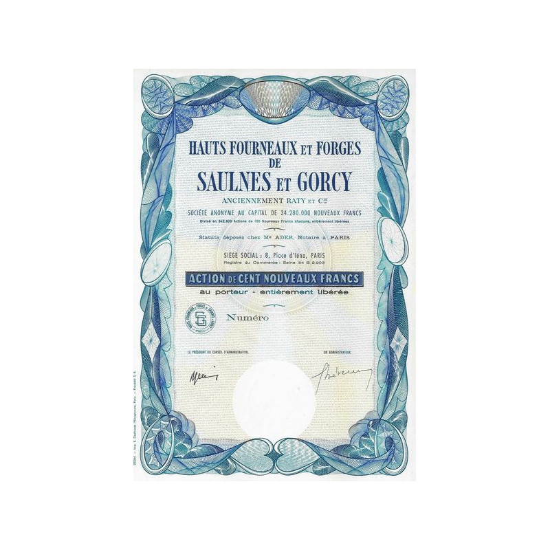 Hauts Fourneaux et Forges de Saulnes et Gorcy - Anc Raty et Cie