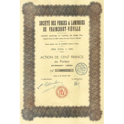 Sté des Forges & Laminoirs de Vraincourt-Viéville