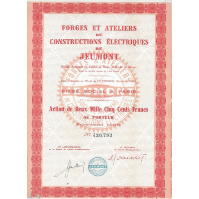 Forges et Ateliers de Constructions Electriques de Jeumont (Act 2500 F)