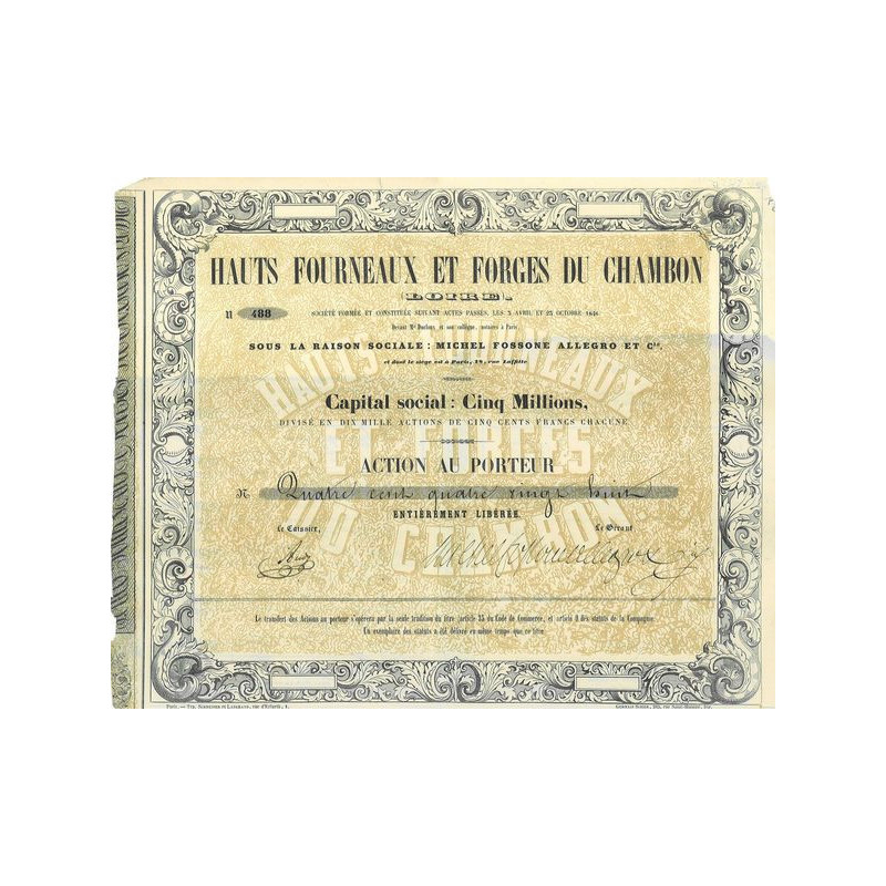 Hauts Fourneaux et Forges de Chambon (Loire) - Michel Fossone Allegro & Cie