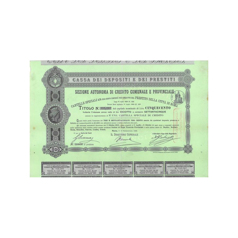 Cassa Dei depositi e Dei Prestati - Sezione Autonoma di Credito Comunale e Provinciale