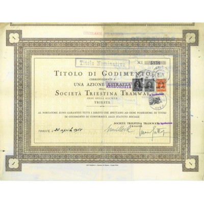 Titolo di Godimento Società Triestina Tramway