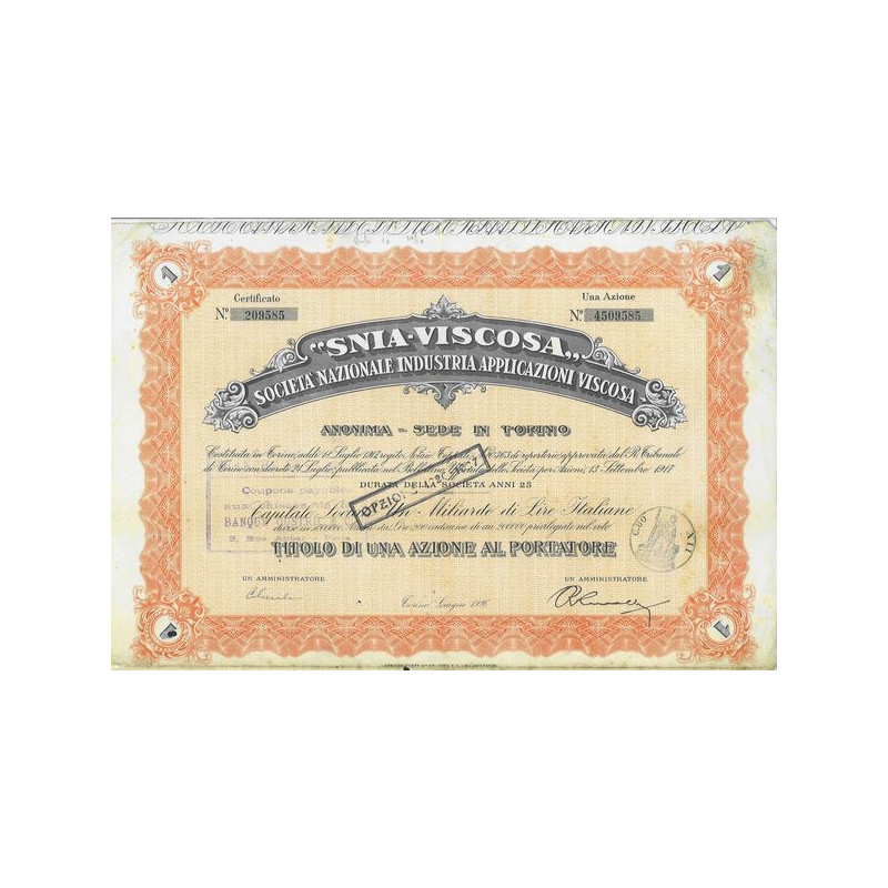 "Snia  Viscosa" Sta Nazionale Industria Applicazioni Viscosa (1 Ac)(modele2)