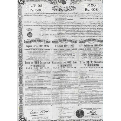 Gvt Impérial Ottoman Emprunt 4 % 1901-1905