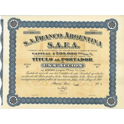 S.A. Franco Argentina S.A.F.A. Comercial E Industrial de Productos Farmaceuticos