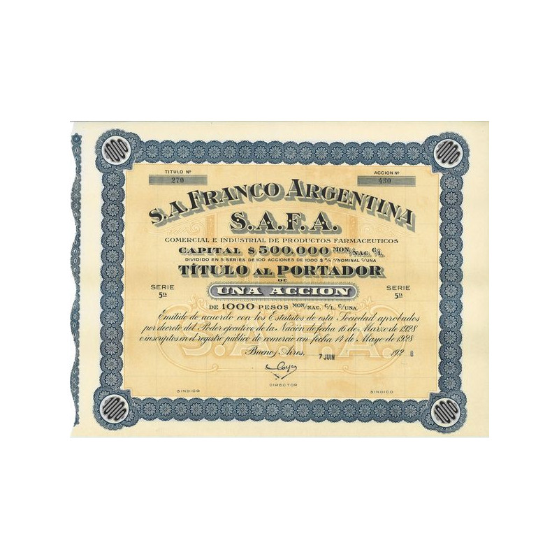 S.A. Franco Argentina S.A.F.A. Comercial E Industrial de Productos Farmaceuticos