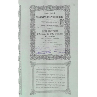 Cie des Tramways à Vapeur du Jura
