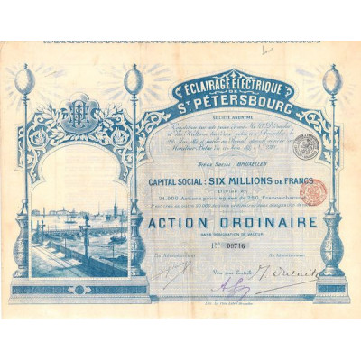 Eclairage Electrique de St Pétersbourg - Action Ordinaire