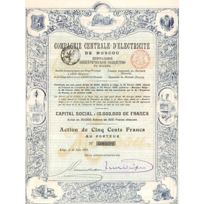 Cie Centrale d'Electricité de Moscou - Act 500 F