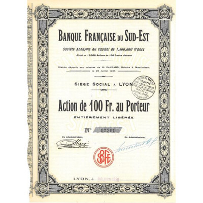 Banque Française du Sud-Est (Act 100 F)