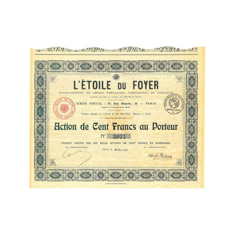 L'Etoile du Foyer - Ets de rédit Populaire. Commercial et Agicole