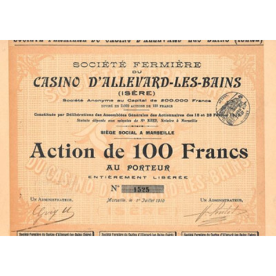 Sté Fermière du Casino d'Allevard-les-Bains (Isère)