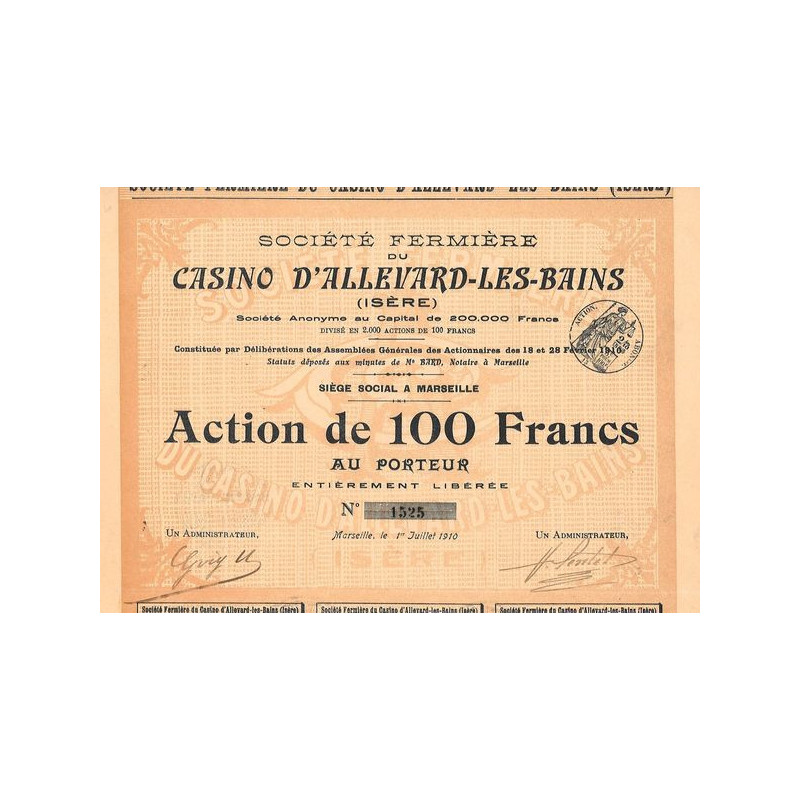 Sté Fermière du Casino d'Allevard-les-Bains (Isère)