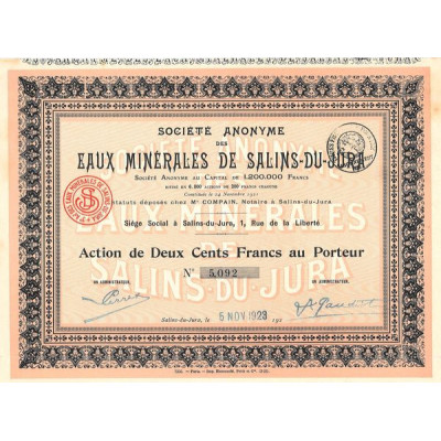 S.A. des Eaux Minérales de Salins-du-Jura (Act 200 F)