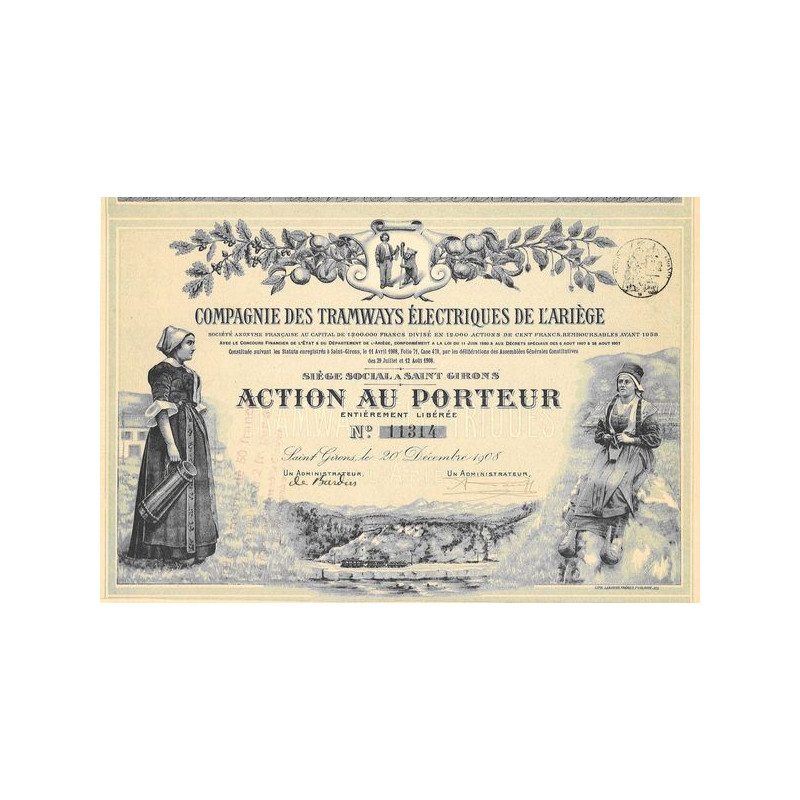 Cie des Tramways Electriques de l'Ariège (Act)